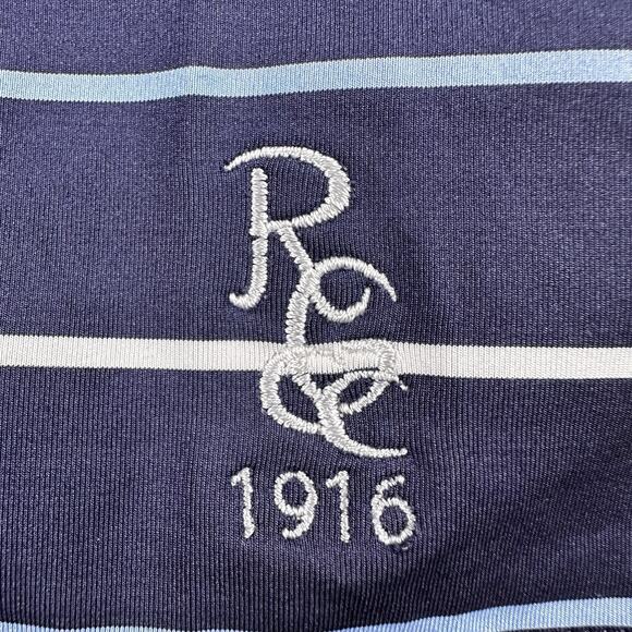 Footjoy Mens Polo Size Large (Lot Of 2) White & Blue Striped, Embroidered sleeve - Picture 4 of 16